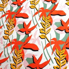 Nineties Abstract Leaves Viscose Twill | Dressmaking Fabric
