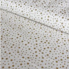 Gold Stars: Cream | Christmas Cotton Fabric
