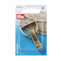 Prym Snap Hook Bag Clasp | 30mm Antique Brass Brushed | 417917