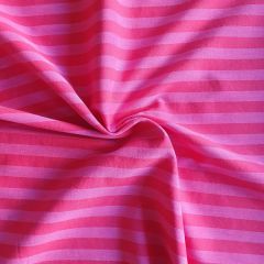Cotton Yarn Dyed Striped Shirting: Pinks | Dressmaking Fabric: Bolt End