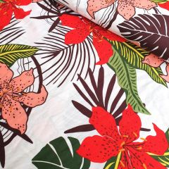 Viscose Poplin: Red Lily | Dressmaking Fabric