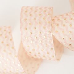 Zig-Zag Dot: Pink & Gold Ribbon