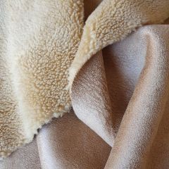 Sherpa Backed Faux Suede: Honey | Dressmaking Fabric