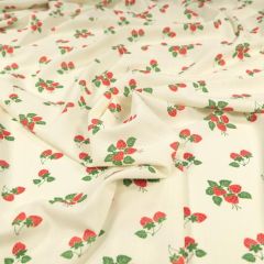 Fabric Godmother Strawberry Fayre Viscose Linen: Cream | Dressmaking Fabric