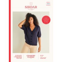 10242: V Neck Short Sleeved Cardigan