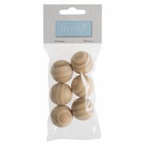 Wooden Craft Beads: 30mm: 6 Pieces