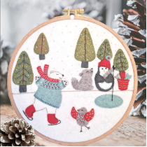 Skating on the Lake Applique Hoop Kit