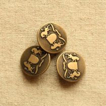 Antique Metal Button: 23mm: Gold
