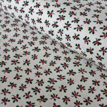 Holly Print: Natural | Christmas Cotton Fabric