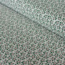 Small Holly Leaves: Natural | Christmas Cotton Fabric
