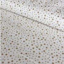 Gold Stars: Cream | Christmas Cotton Fabric