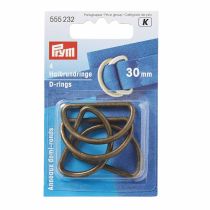 Prym Metal D-Rings | 30mm Antique Brass | 555232