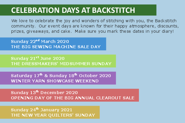 Celebration Days at Backstitch