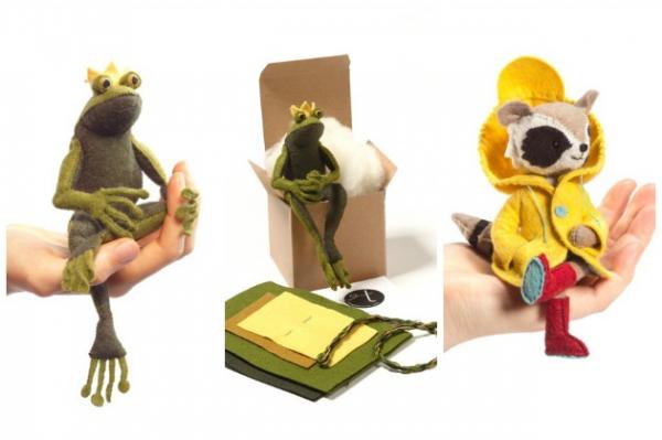 Adorable new stitching kits: Frog Prince and Rilla Raccoon