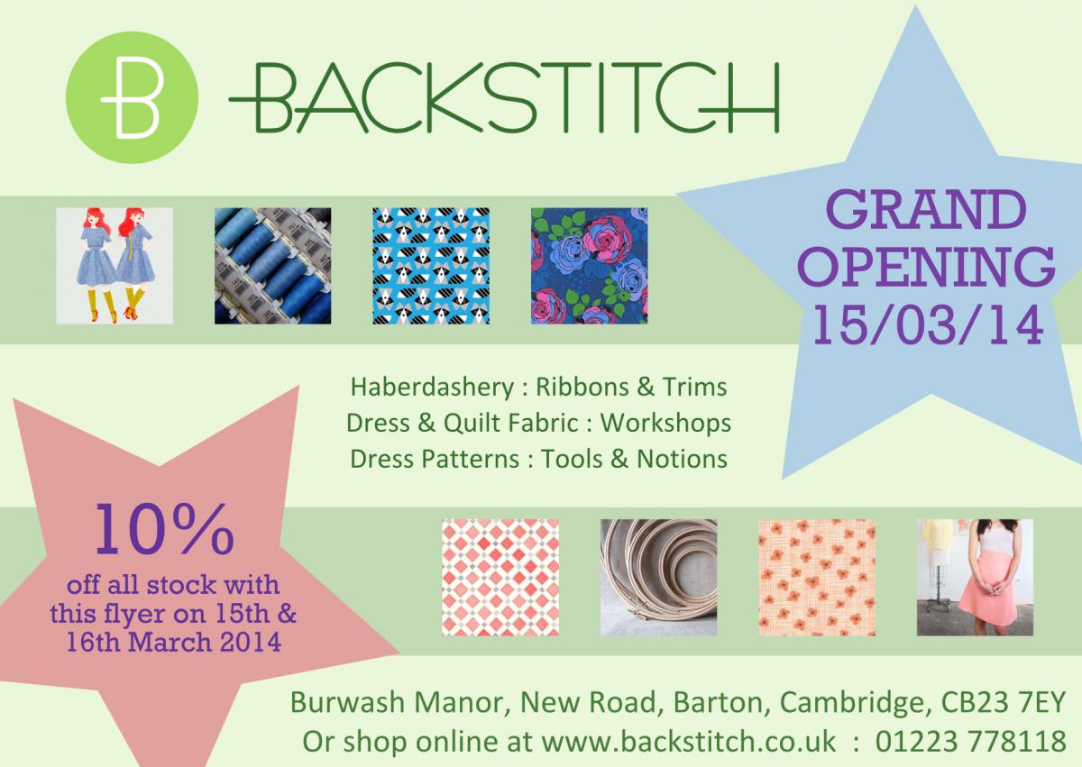 Backstitch: We Grandly Open the Burwash Shop