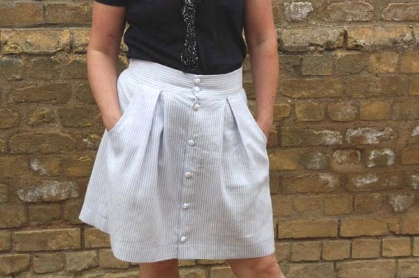 A Kelly Skirt in Stripy Linen