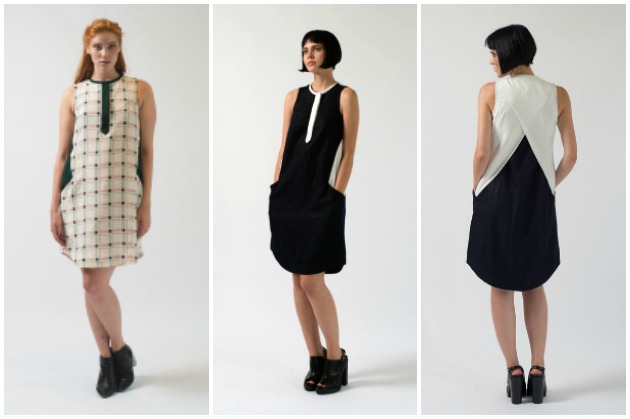 Victory Patterns Hannah Dress: Black and White